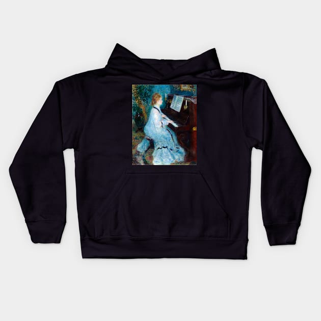 Woman at the Piano by Auguste Renoir Kids Hoodie by MurellosArt